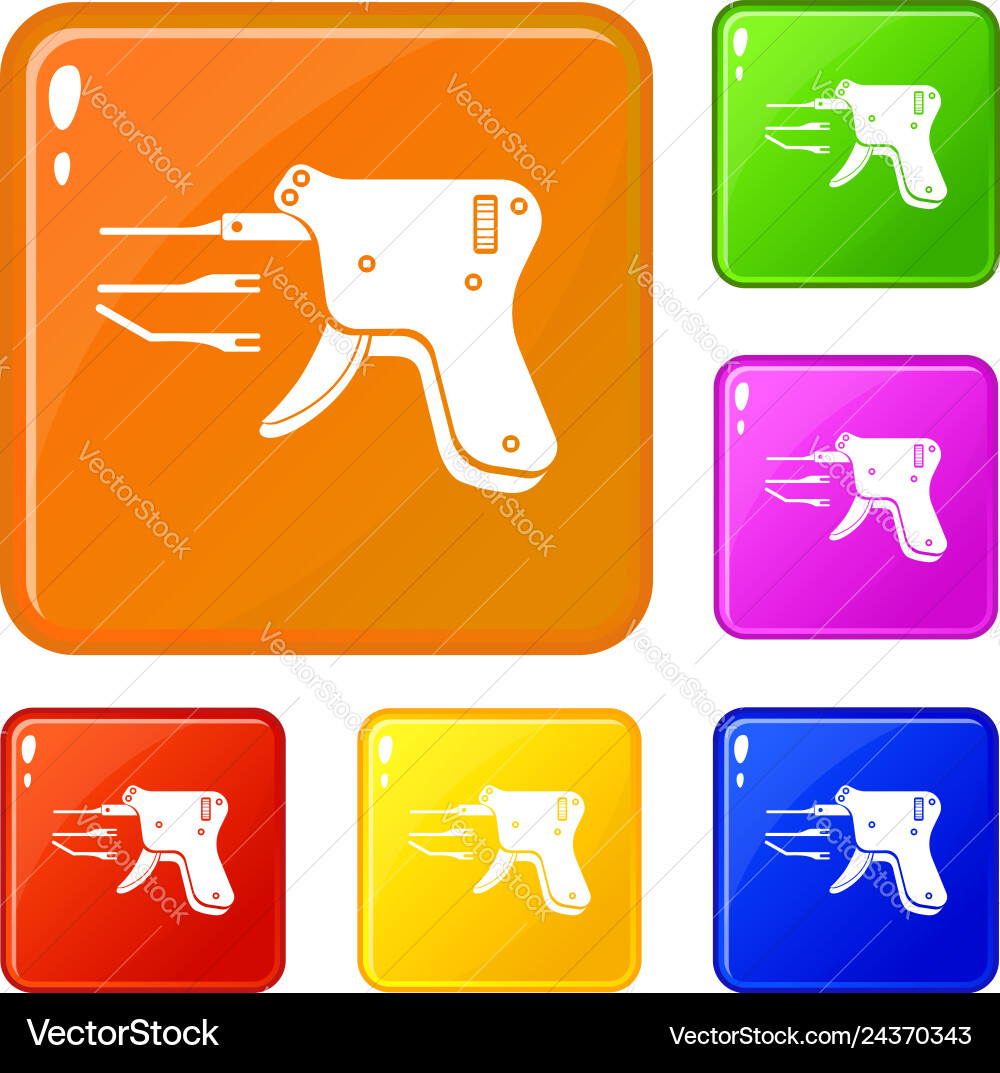 Code reader icons set color vector image