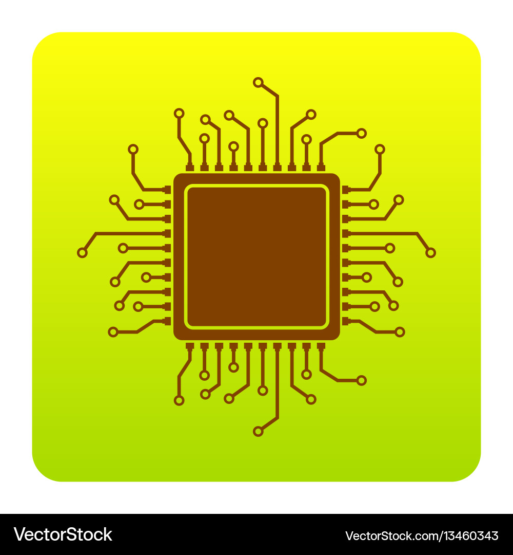 Cpu microprocessor brown Cpu microprocessor brown vector image