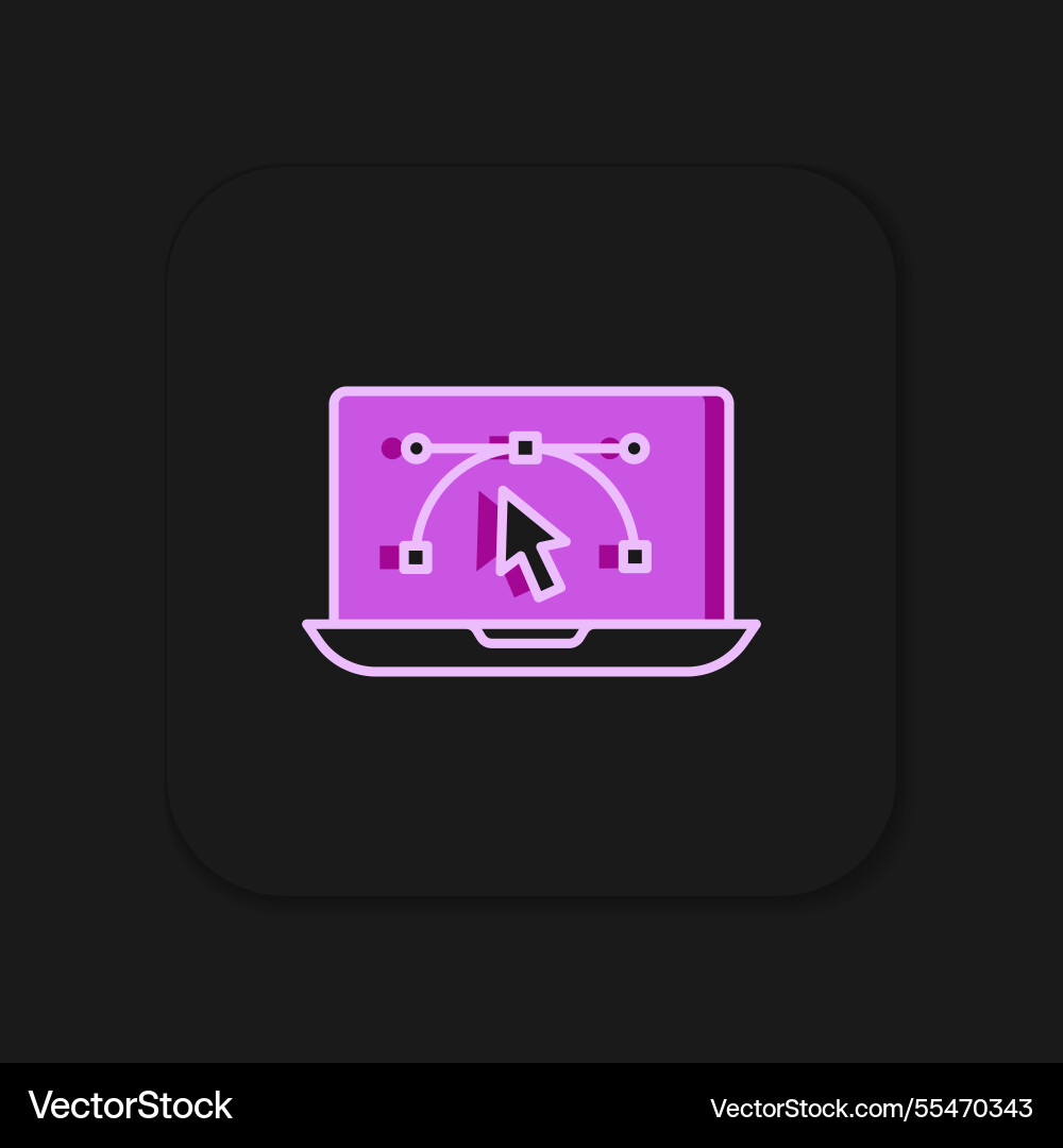 Filled outline computer display with design Filled outline computer display with design vector image