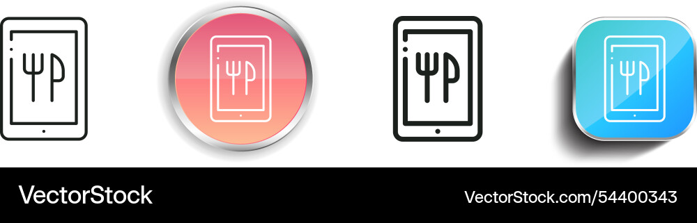 Food icon thin linear regular and button style vector image