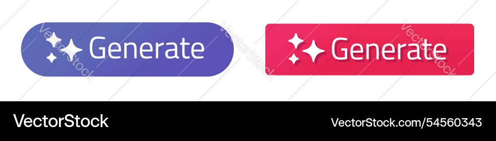 Generate ai tech button with magic stars icon Generate ai tech button with magic stars icon vector image