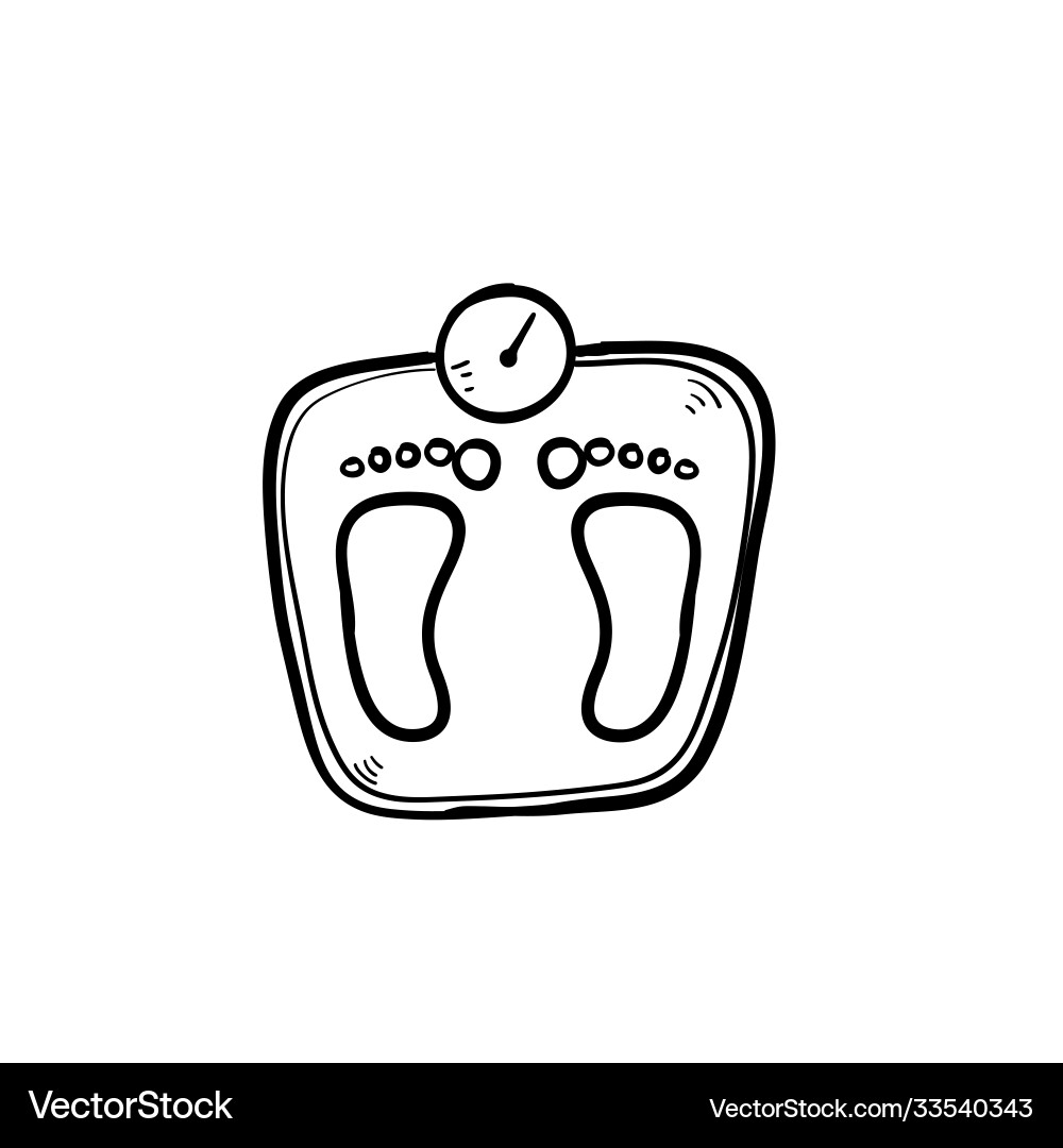 Hand drawn weight scales icon doodle Hand drawn weight scales icon doodle vector image