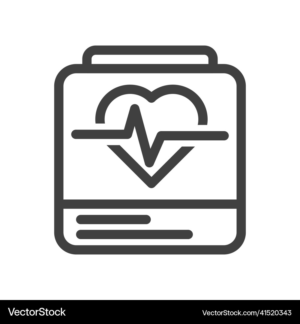 Heart cardiogram icon a simple linear image Heart cardiogram icon a simple linear image Vector Image