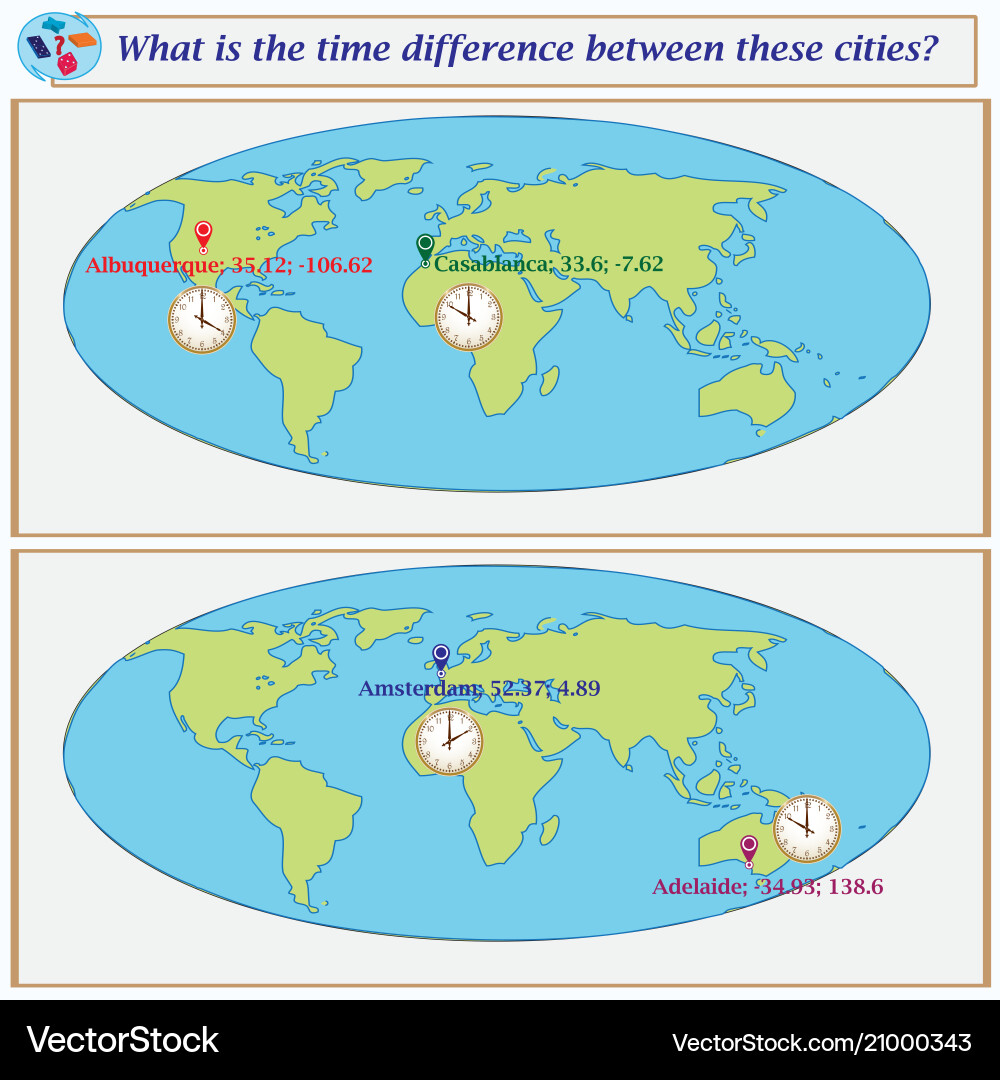 Logical task what is the time difference between Vector Image
