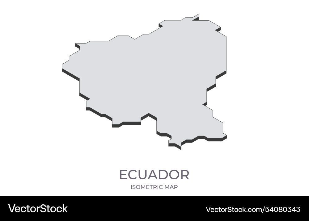 Map of the ecuador in simple isometric form vector image