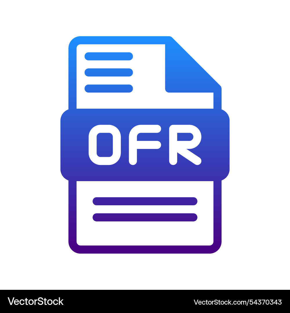 Ofr neat gradient styled symbols for audio format Ofr neat gradient styled symbols for audio format vector image
