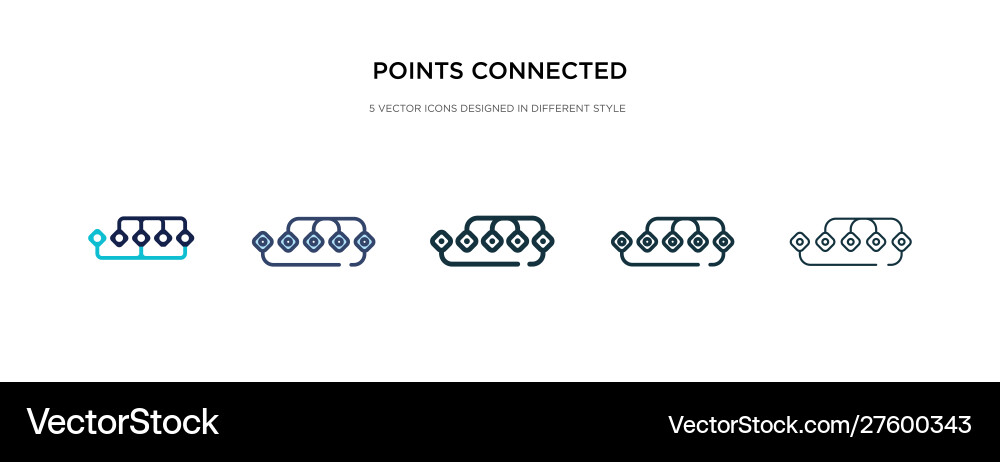 Points connected chart icon in different style Points connected chart icon in different style vector image