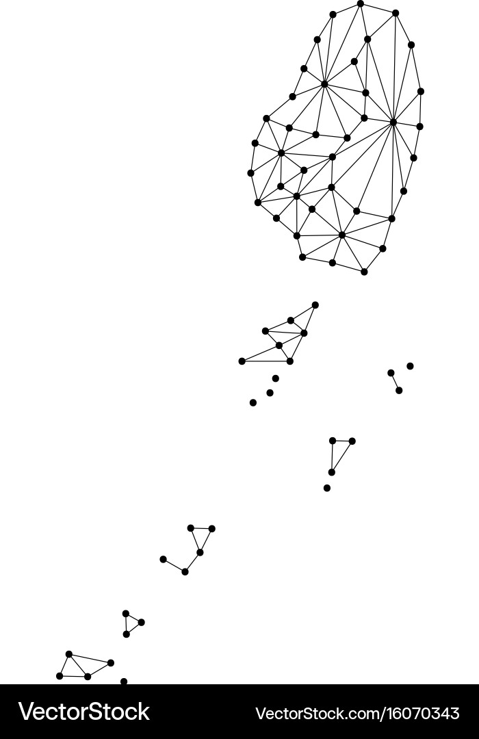 Saint vincent and grenadines map of polygonal Vektorbild