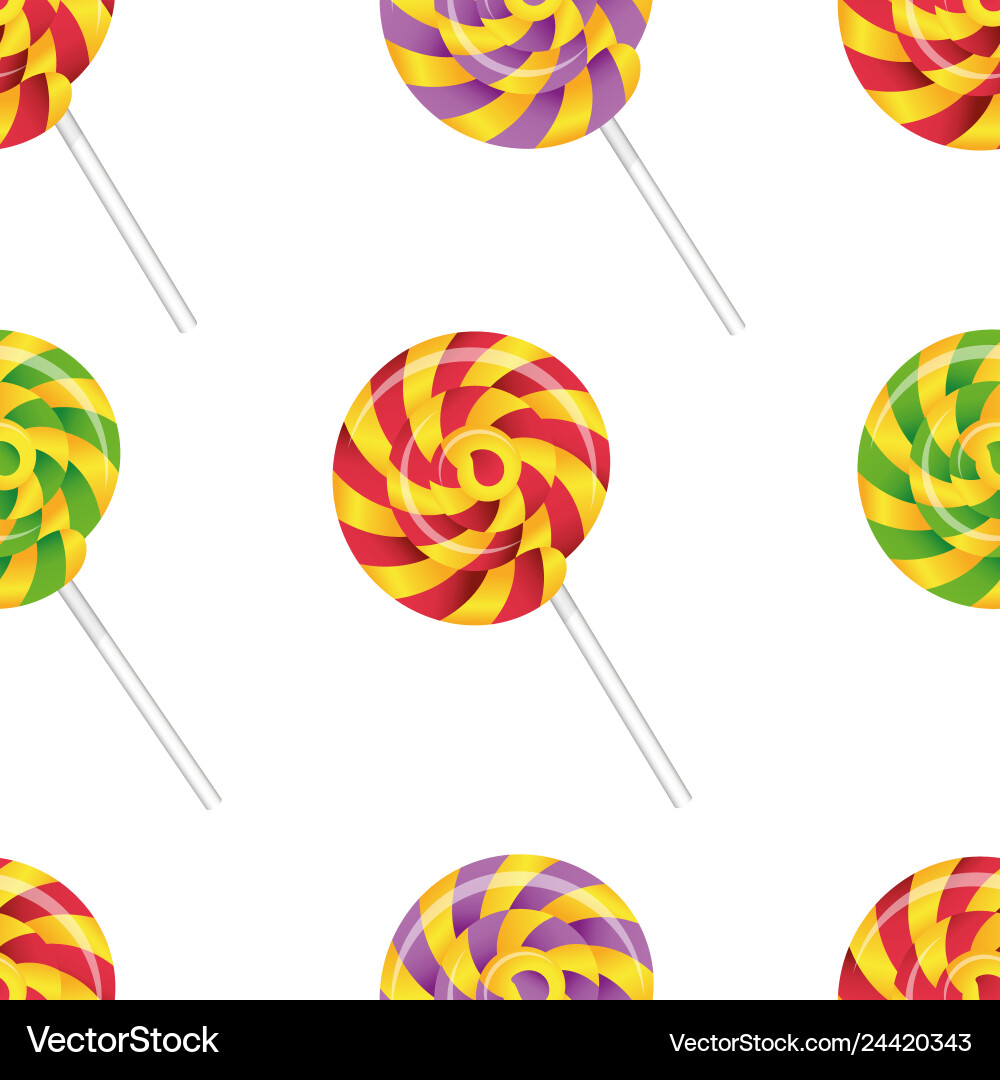 Seamless pattern of lollipops various color vector image