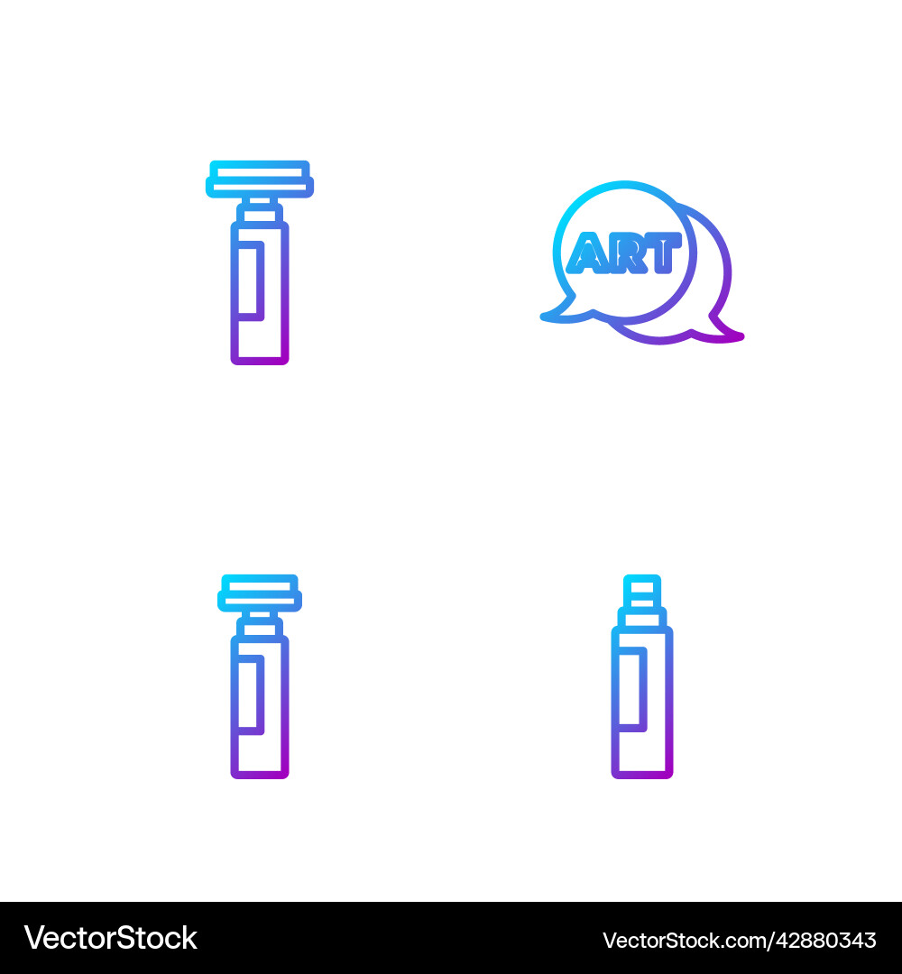 Set line marker pen and speech bubble with text Set line marker pen and speech bubble with text vector image