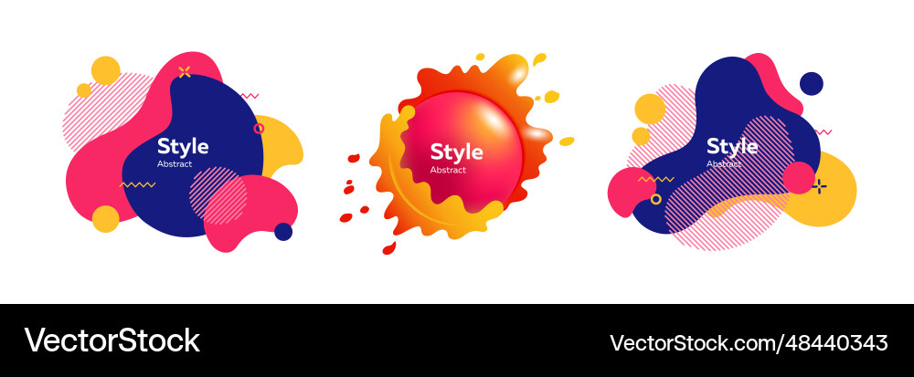 Set of layered colorful blobs Set of layered colorful blobs vector image