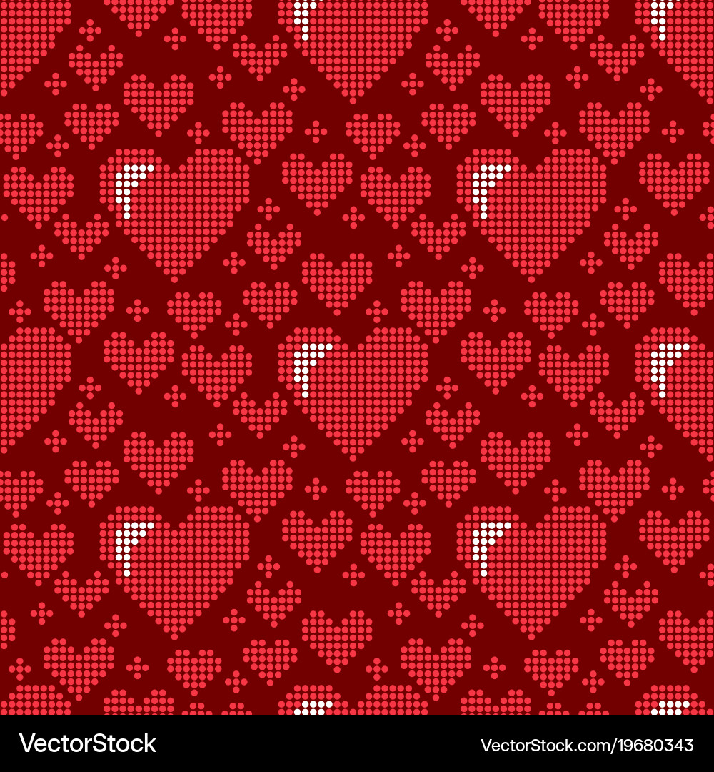 Simple red heart sharp seamless pattern Vector Image