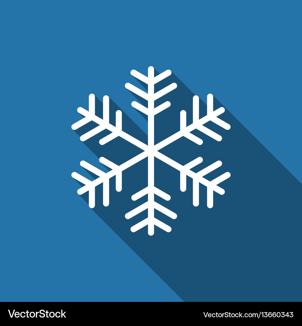 Snowflake Icon with Long Shadow Vector Image
