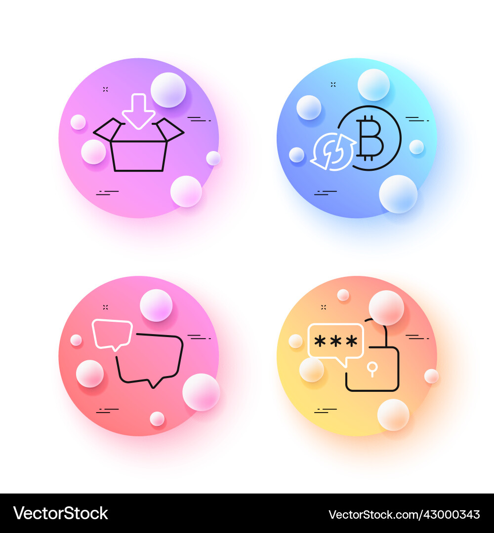 Speech bubble get box and refresh bitcoin minimal Speech bubble get box and refresh bitcoin minimal vector image