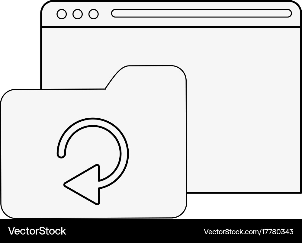 Tab webpage or website with file folder icon image Vector Image