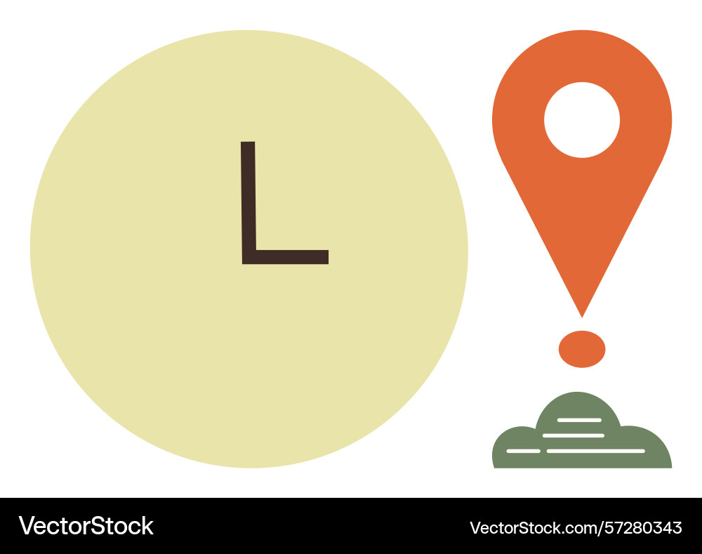 Time and location concept represented by clock Time and location concept represented by clock vector image