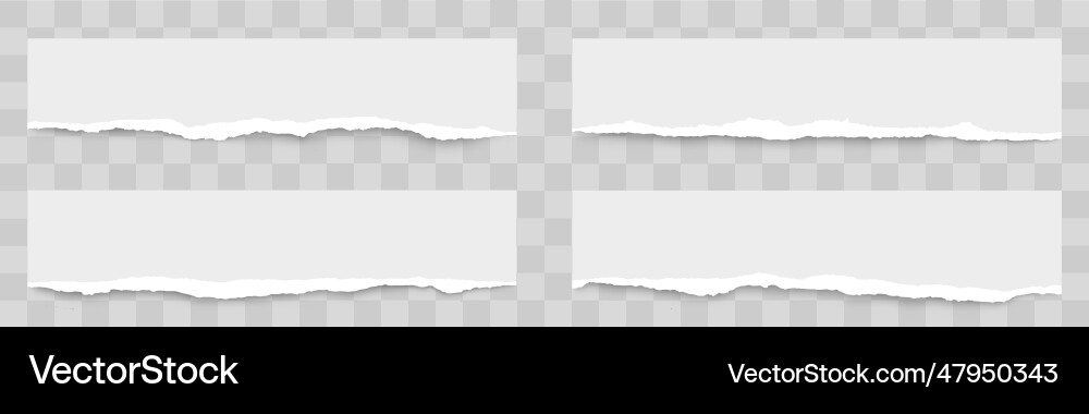 Torn paper edges with realistic shadow Torn paper edges with realistic shadow vector image
