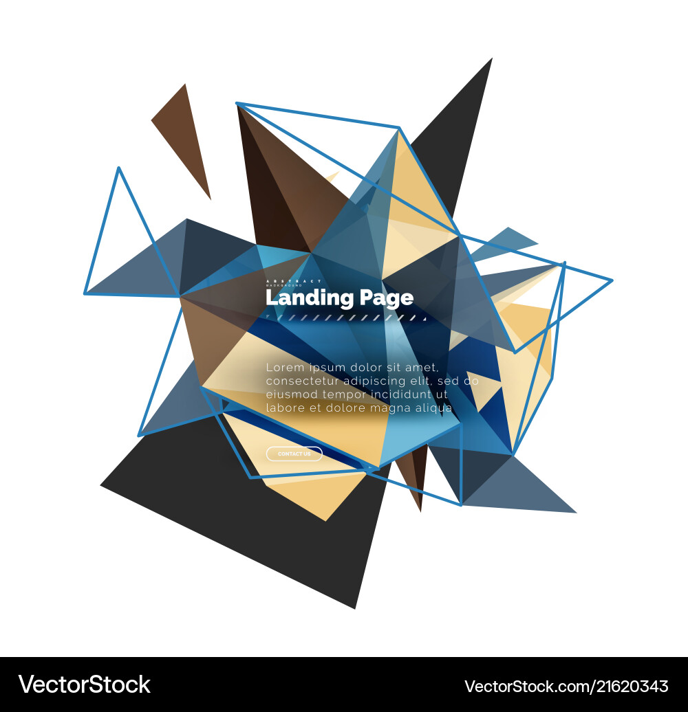 Triangular design abstract background landing Triangular design abstract background landing vector image