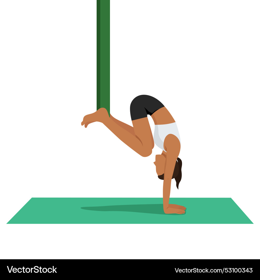 Young woman doing one legged handstand pose prep Young woman doing one legged handstand pose prep vector image