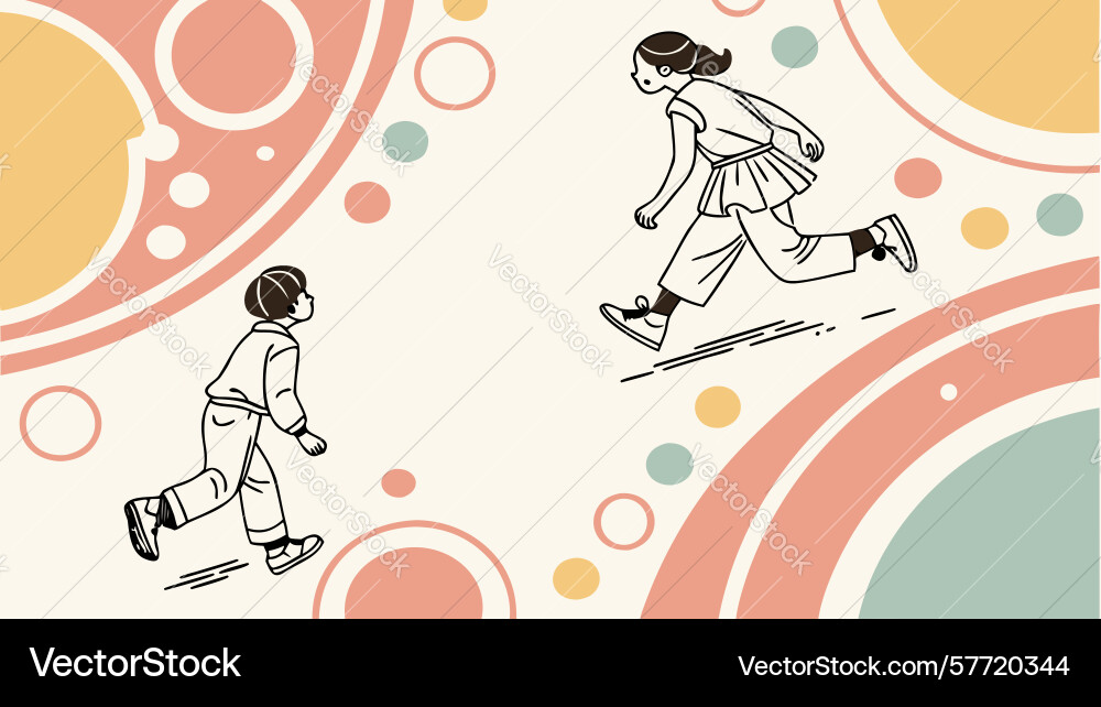 Abstract people running dynamic pattern design vector image