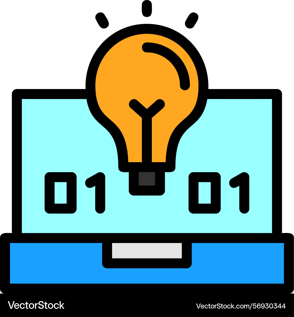 Byte wiz line filled style icon design Vector Image