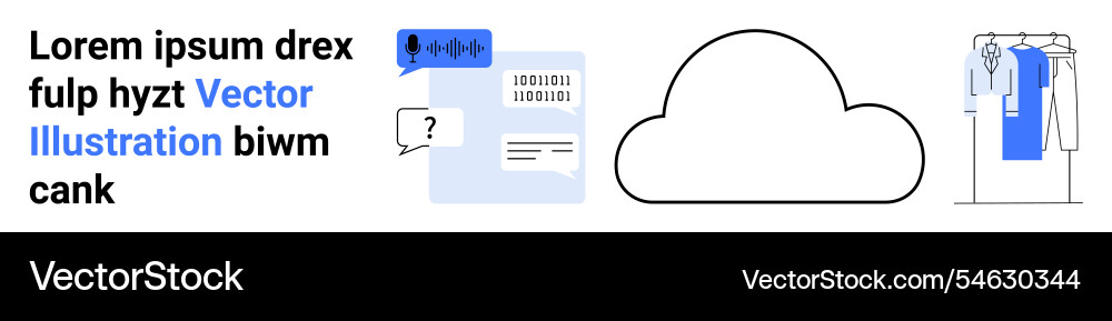 Cloud-based services concept with text Cloud-based services concept with text Vector Image