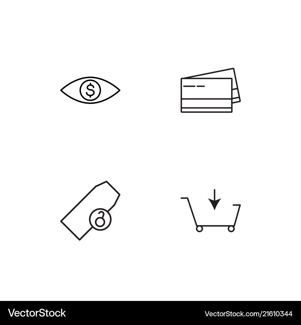 Commerce linear icons set simple outline vector image