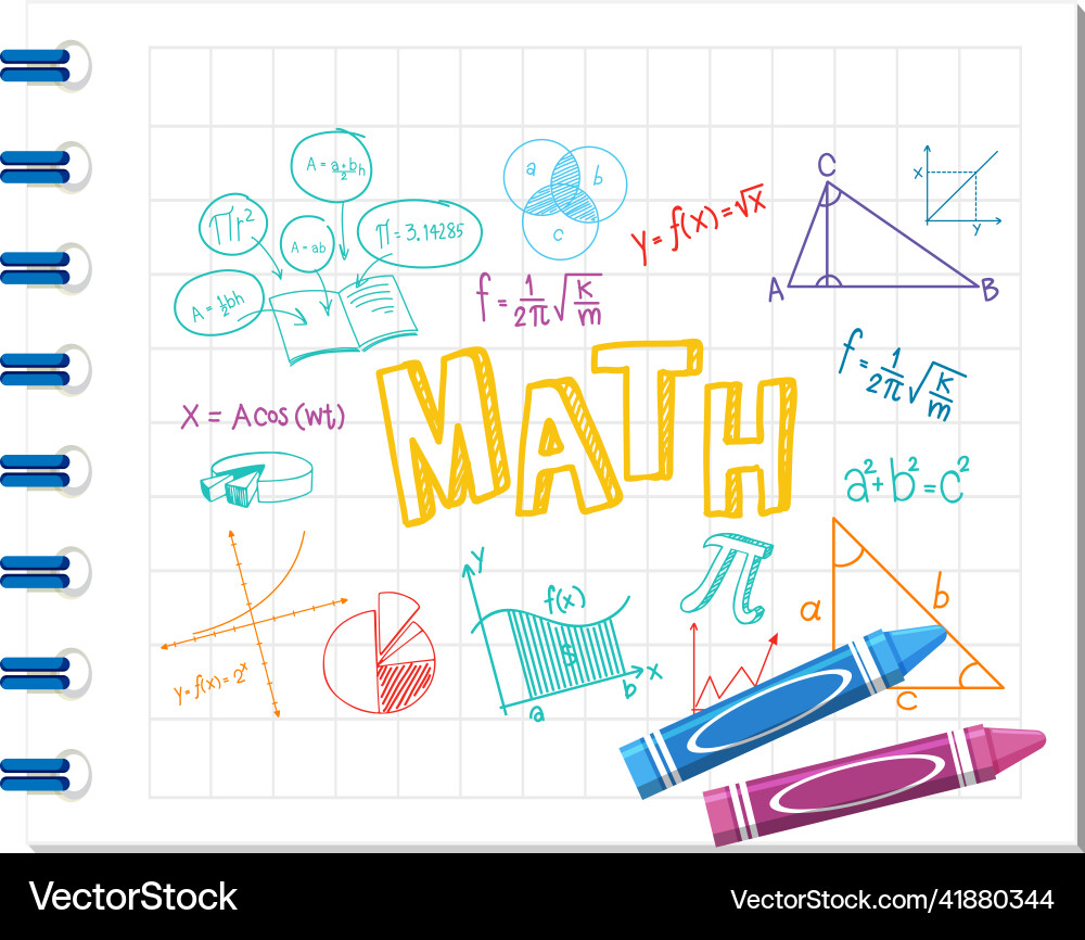 Doodle math formula with mathematics font Doodle math formula with mathematics font vector image