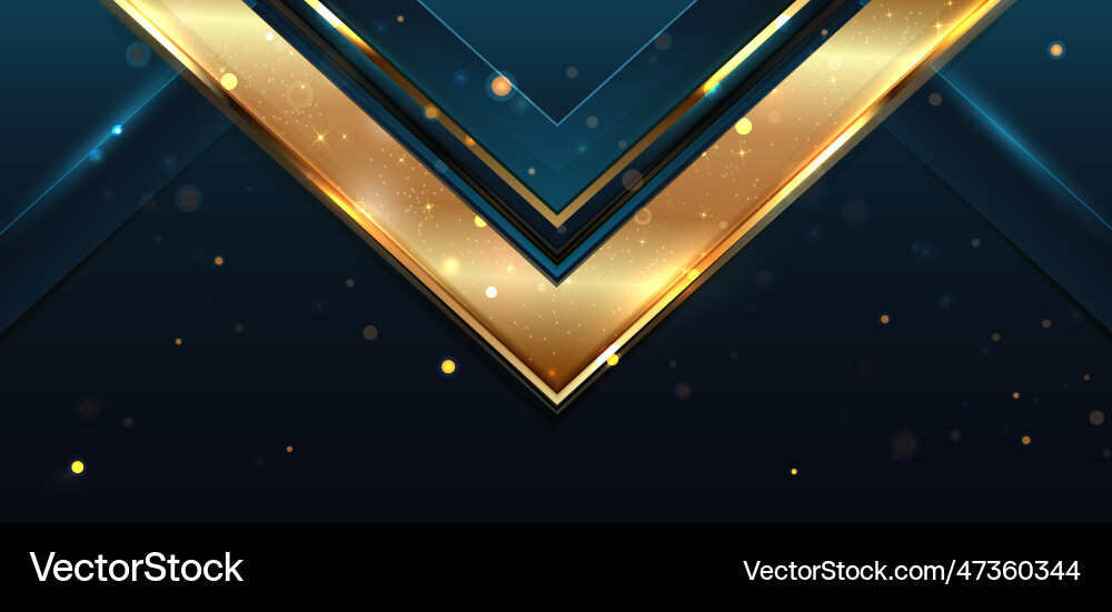Elegant golden triangle glowing with lighting Vector Image