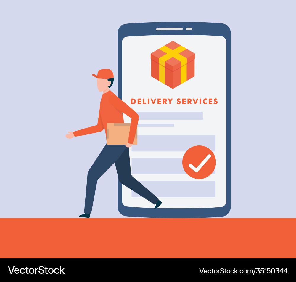 Fast document delivery services with app Fast document delivery services with app vector image