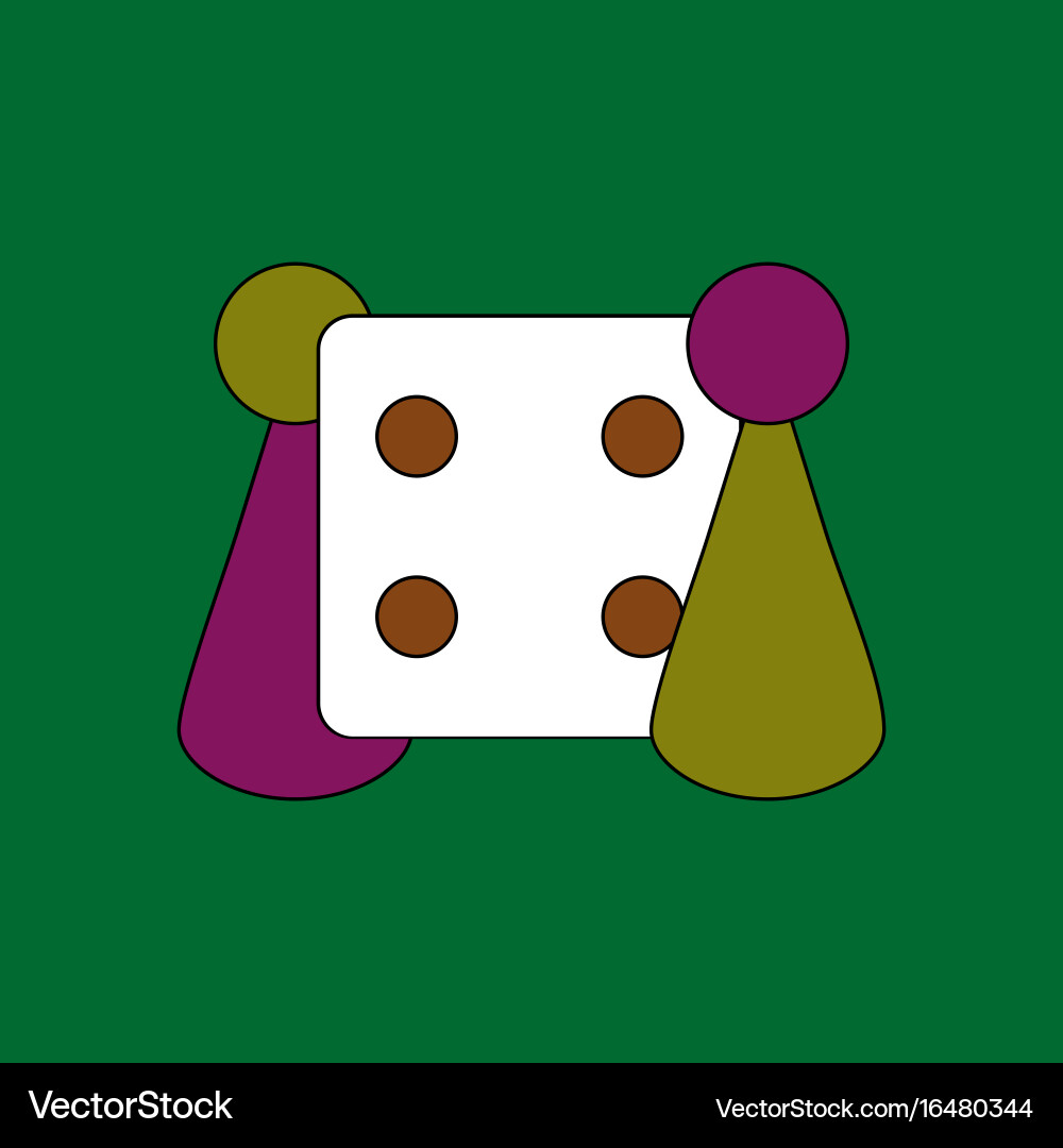 Flat icon design collection board game and dice vector image