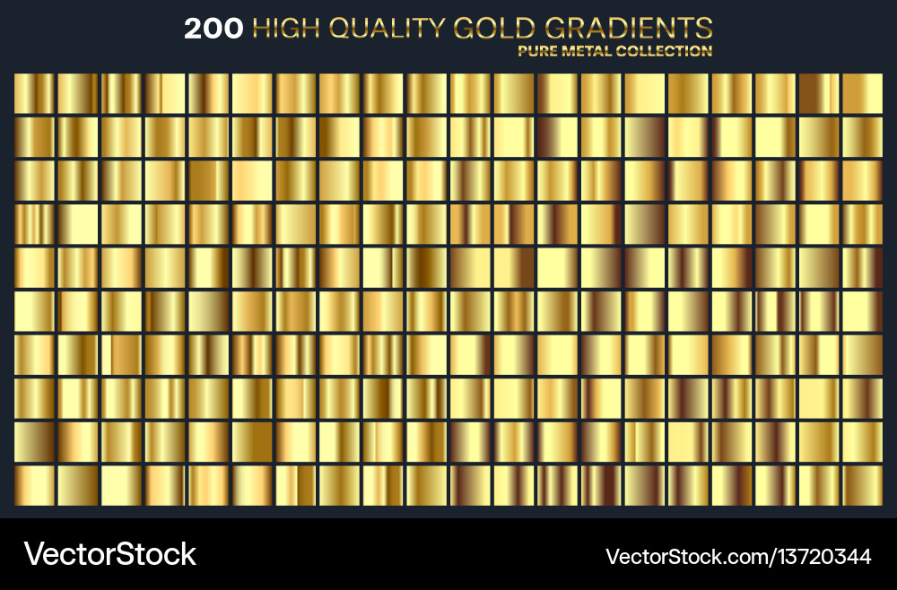 Gold Gradient Pattern Set vector image