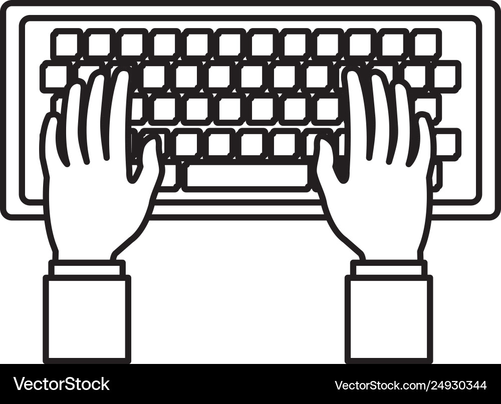 Hands mit Computertastatur Hands mit Computertastatur Vektorbild