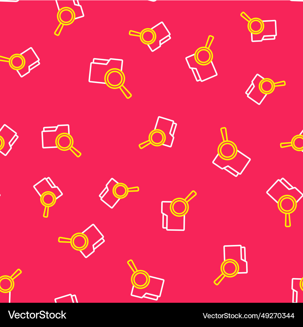 Line search concept with folder icon isolated Line search concept with folder icon isolated vector image