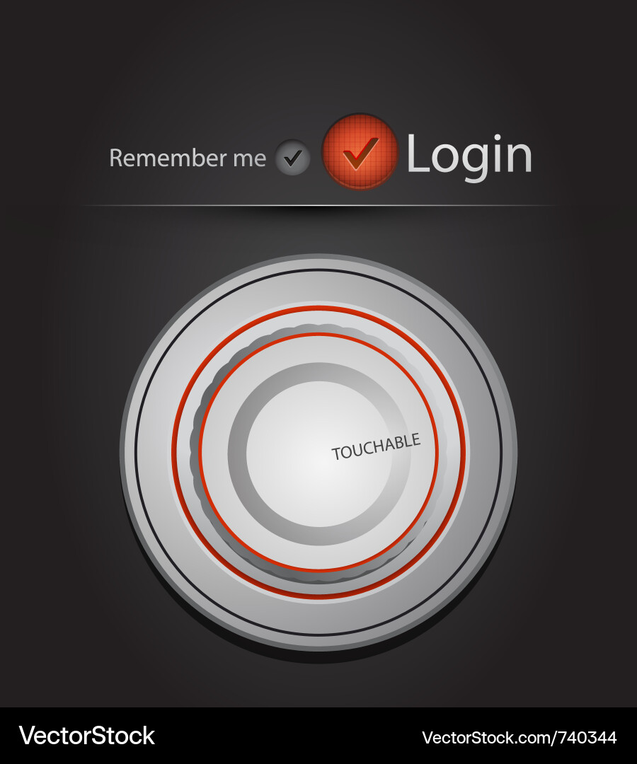 Login page with tune button Vector Image