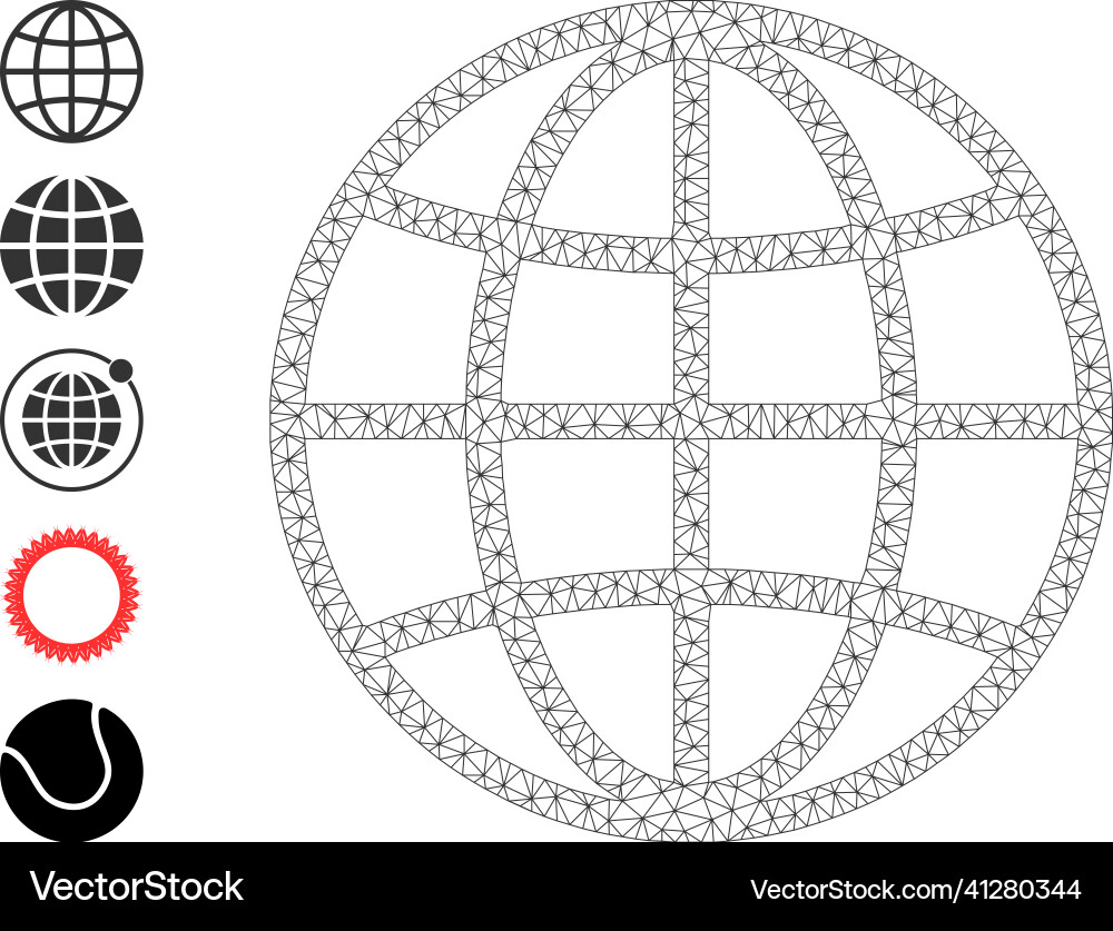 Mesh network global sphere icon Mesh network global sphere icon vector image