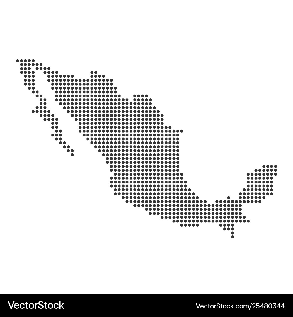Mexico Dot Map Royalty Free Vector Image - VectorStock