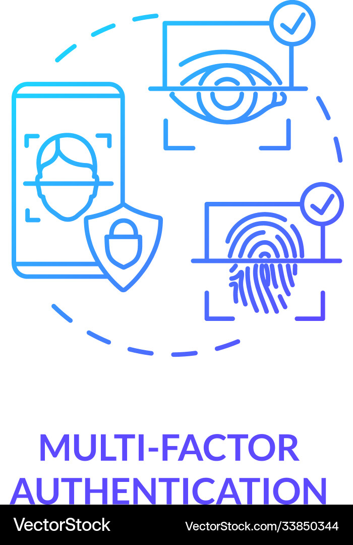 Multi-factor authentication concept icon Vector Image