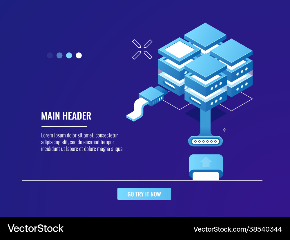 Networking internet connection server room rack Vector Image