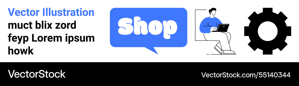 Online shopping concept with user interface Vector Image