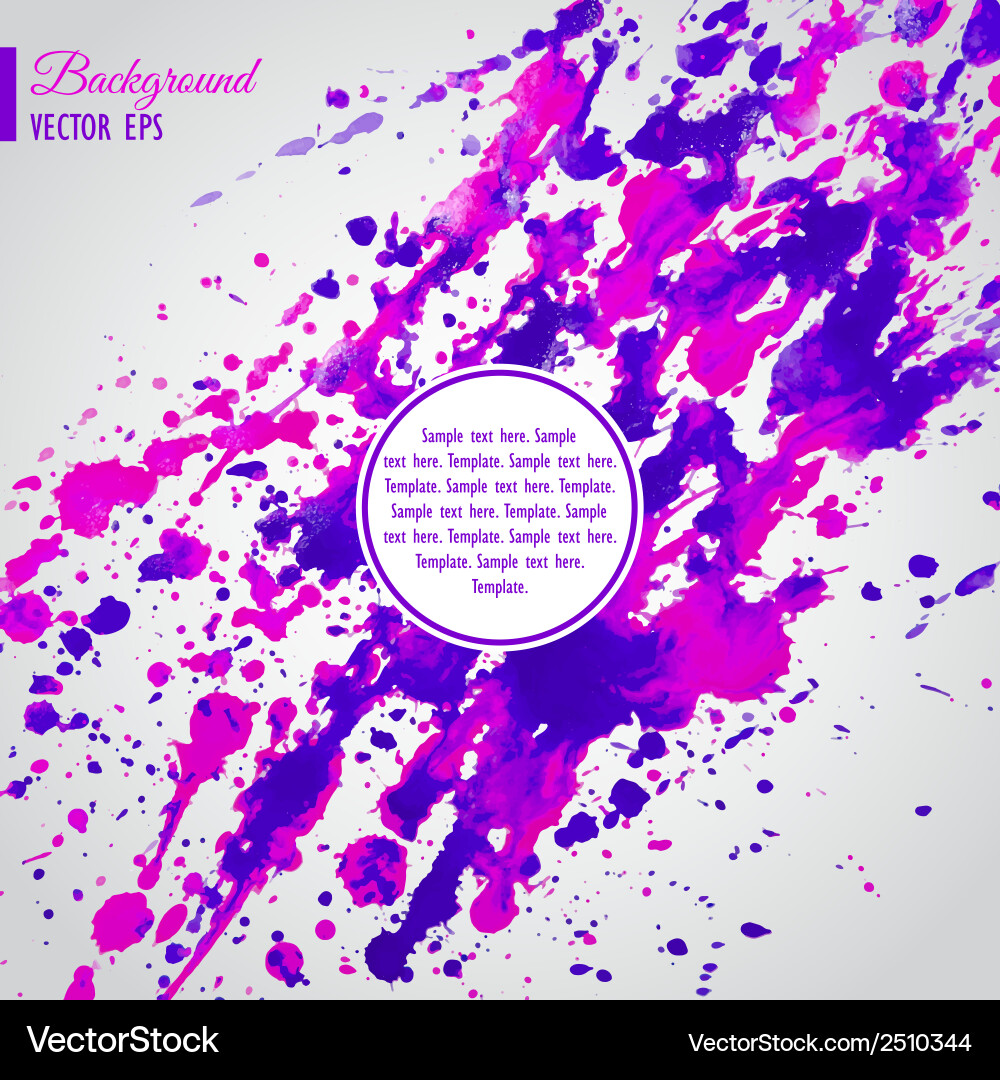 Pink and Violet Watercolor Blots Vector Image