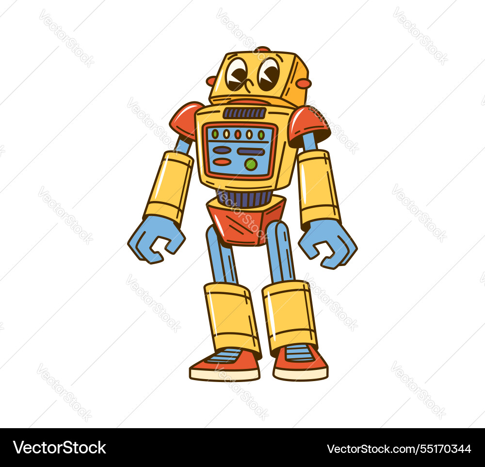 Retro Robot Character vector image