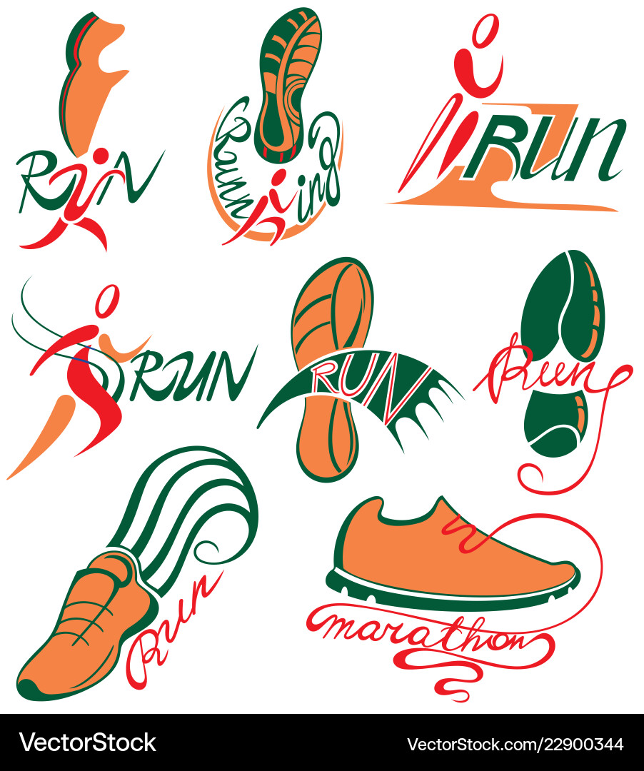 Run icons Royalty Free Vector Image - VectorStock