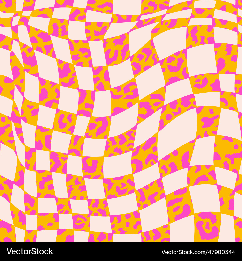 Seamless pattern in 1970 trippy style with grid Seamless pattern in 1970 trippy style with grid vector image