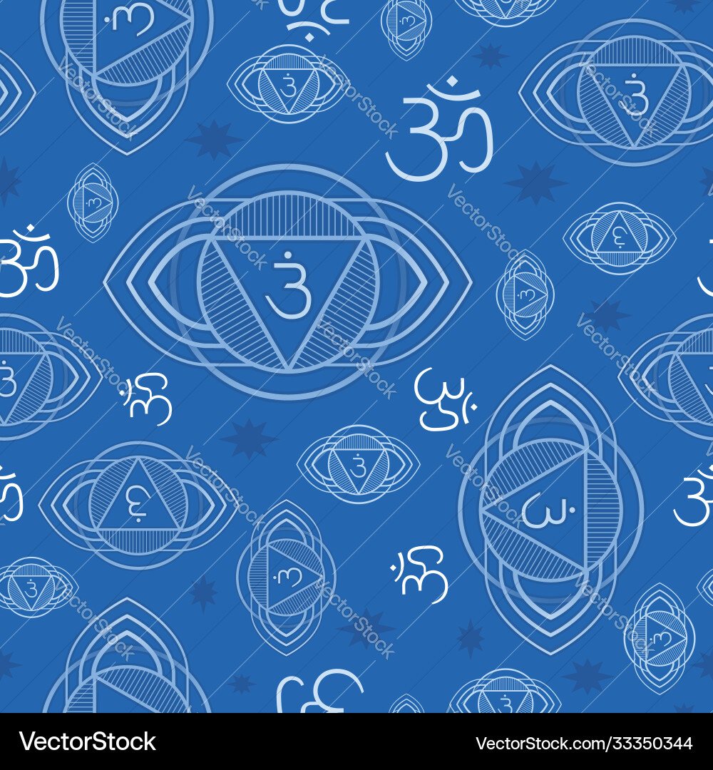 Seamless pattern with ajna chakra Seamless pattern with ajna chakra Vector Image