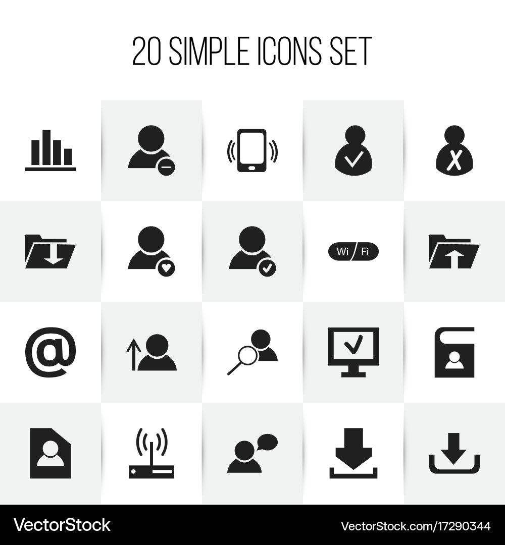 Set of 20 editable network icons includes symbols vector image
