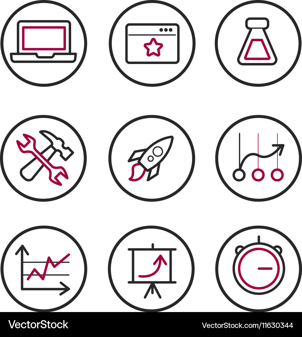 Set of engine optimisation icons Vector Image