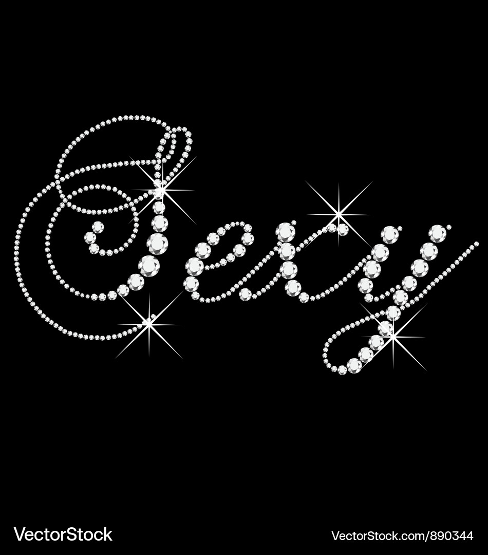 Sexy word with diamonds bling Royalty Free Vector Image