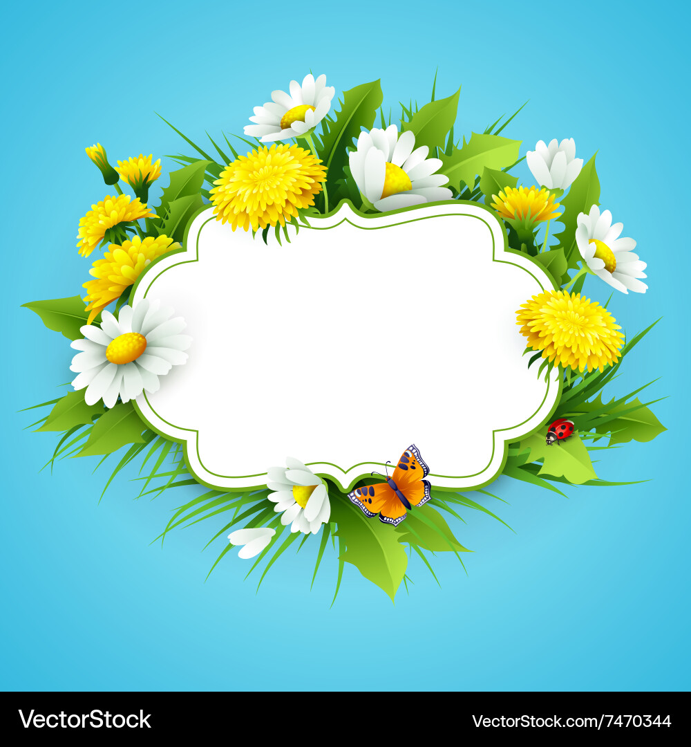 Spring Meadow with Dandelions Vector Image