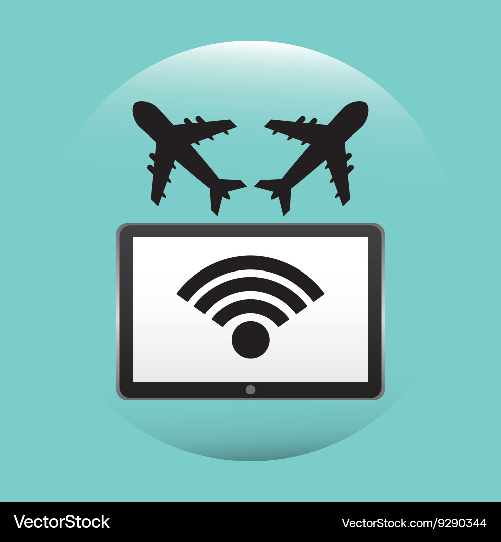 Wifi signal in flight design vector image